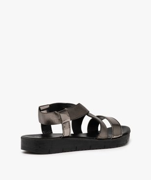Sandales femme à brides métallisées et à bride élastique vue4 - GEMO (CASUAL) - GEMO