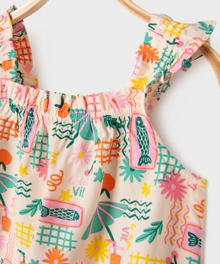 Blouse à  bretelles volantées en viscose imprimée bébé fille vue2 - GEMO(BEBE DEBT) - GEMO