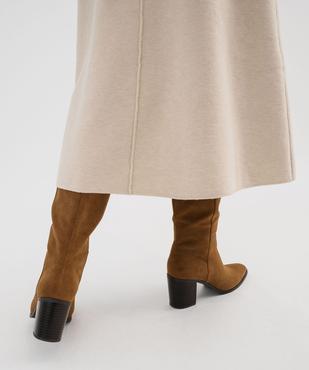 Jupe longue en maille tricotée femme vue6 - GEMO 4G FEMME - GEMO