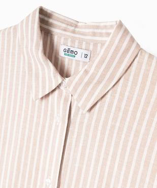 Chemise rayée à manches courtes fille vue6 - GEMO 4G FILLE - GEMO