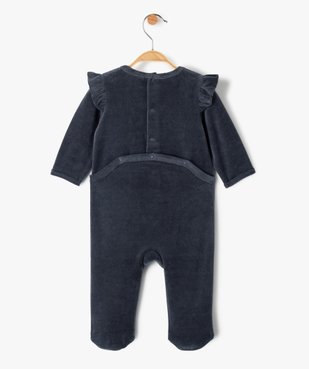 Pyjama bébé fille en velours avec volants sur les épaules vue3 - GEMO(BB COUCHE) - GEMO