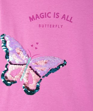 Tee-shirt à manches longues avec sequins réversibles fille vue3 - GEMO (ENFANT) - GEMO