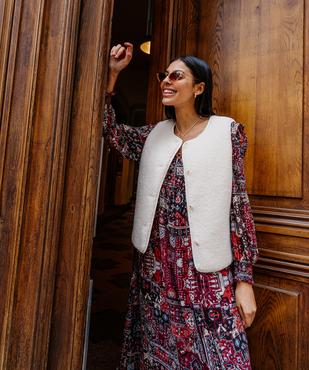 Veste sans manches en sherpa femme vue1 - GEMO 4G FEMME - GEMO
