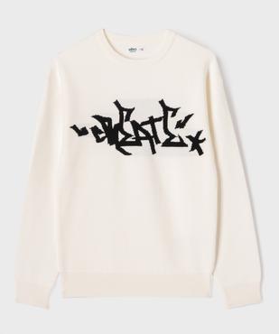 Pull en viscose avec inscription poitrine garçon vue1 - GEMO (JUNIOR) - GEMO