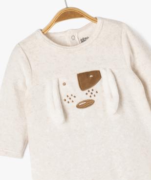 Pyjama en velours avec motif chien bébé garçon vue2 - GEMO 4G BEBE - GEMO
