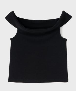 Tee-shirt sans manches à col bardot en maille côtelée fille vue3 - GEMO 4G FILLE - GEMO