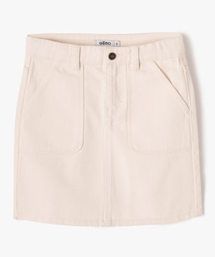 Jupe courte en toile denim colorée fille vue1 - GEMO 4G FILLE - GEMO