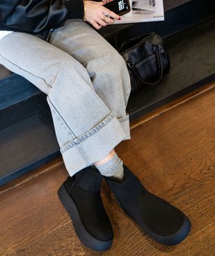 Boots femme fourrées et compensées en suédine  vue7 - 5 MILES - GEMO