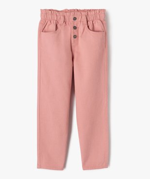 Pantalon denim coloré coupe slouchy à taille ajustable fille vue2 - GEMO (ENFANT) - GEMO