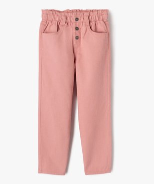 Pantalon denim coloré coupe slouchy à taille ajustable fille vue2 - GEMO (ENFANT) - GEMO