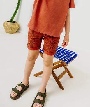 Bermuda en twill de coton imprimé tropical garçon vue1 - GEMO (ENFANT) - GEMO