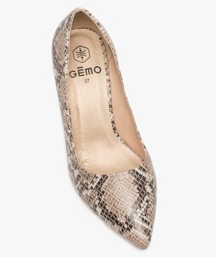 Escarpins femme bout pointu et talon large à détail brillant et motif animalier vue5 - GEMO(URBAIN) - GEMO
