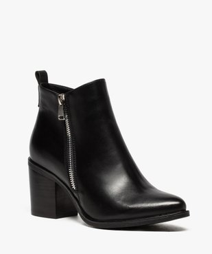 Boots femme à talon avec zip sur le côté vue2 - GEMO(URBAIN) - GEMO