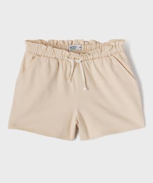 Short en jersey de coton à taille élastique ajustable fille vue1 - GEMO (ENFANT) - GEMO