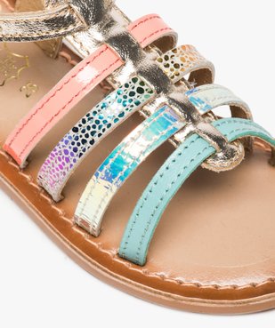 Sandales filles avec brides en cuir multicolores vue6 - GEMO (ENFANT) - GEMO