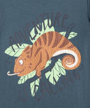Tee-shirt manches courtes à motif caméléon en relief garçon vue2 - GEMO 4G GARCON - GEMO