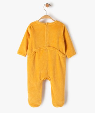 Pyjama bébé en velours avec message vue3 - GEMO(BB COUCHE) - GEMO
