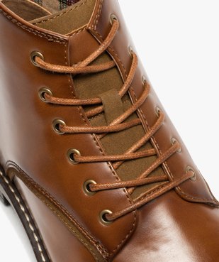 Boots homme unis à lacets et zip avec couture débordante vue6 - Nikesneakers (CASUAL) - Nikesneakers