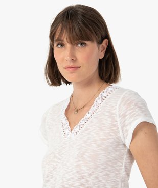 Tee-shirt femme à manches courtes en maille vue2 - GEMO(FEMME PAP) - GEMO