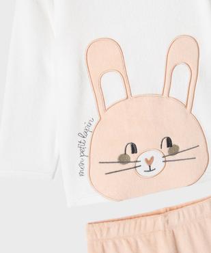 Pyjama en velours bébé fille vue2 - GEMO 4G BEBE - GEMO