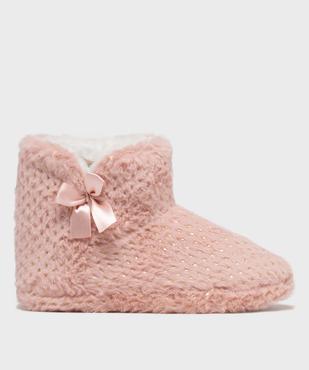 Chaussons montants en fourrure imitation et paillettes femme vue1 - GEMO 4G FEMME - GEMO
