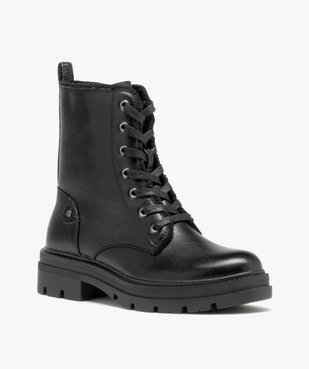 Boots femmes unies avec intérieur fourré et à semelle crantée vue2 - GEMO (CASUAL) - GEMO