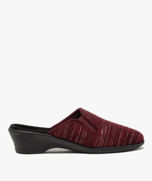 Pantoufles femme mules à talon dessus textile fantaisie vue1 - GEMO(HOMWR FEM) - GEMO