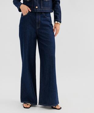 Jean palazzo taille haute femme vue2 - GEMO 4G FEMME - GEMO