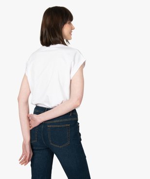 Tee-shirt femme à manches courtes à revers  vue3 - GEMO(FEMME PAP) - GEMO