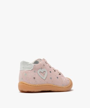 Chaussures premiers pas bébé fille en cuir vue4 - GEMO(BEBE DEBT) - GEMO