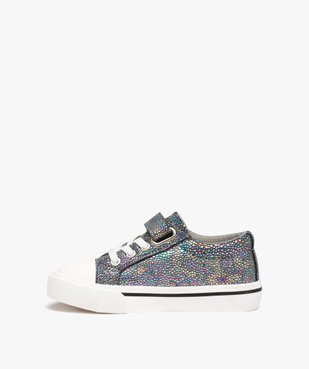 Baskets fille en toile irisée avec semelle à liseré coloré vue3 - GEMO (ENFANT) - GEMO