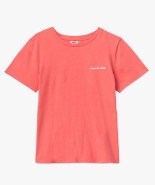 Tee-shirt manches courtes en coton à message femme vue4 - GEMO(FEMME PAP) - GEMO