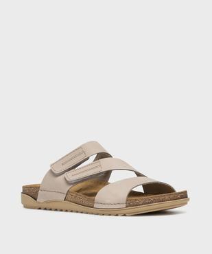 Sandales mules confort dessus cuir nubuck femme vue2 - G'FLEX - GEMO