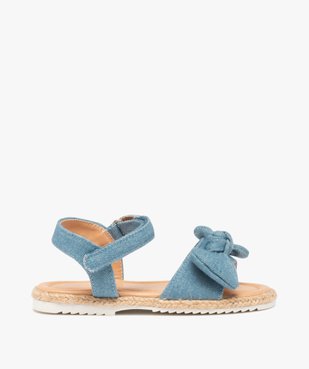 Sandales fille dessus en denim avec nœud décoratif vue1 - GEMO (ENFANT) - GEMO