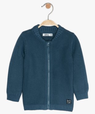 Gilet bébé garçon zippé en maille fantaisie vue1 - GEMO(BEBE DEBT) - GEMO