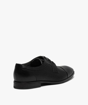 Derbies homme dessus cuir uni perforé - Tanéo vue4 - TANEO - GEMO