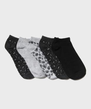 Chaussettes ultra courtes à motif léopard femme (lot de 5) vue1 - GEMO 4G FEMME - GEMO