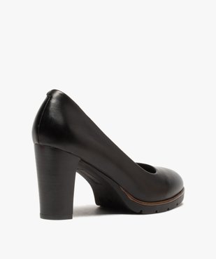 Escarpins femme unis à talon droit et semelle crantée vue4 - GEMO(URBAIN) - GEMO