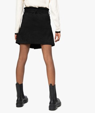 Jupe femme en suédine ouverture boutons avec ceinture vue3 - GEMO(FEMME PAP) - GEMO