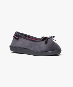 Chaussons ballerines en velours à semelle ergonmique vue2 - ISOTONER - GEMO