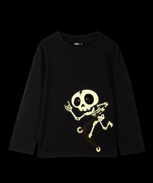 Tee-shirt garçon à manches longues motif squelette phosphorescent spécial Halloween vue2 - GEMO (ENFANT) - GEMO
