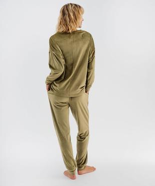 Pyjama en velours extensible femme vue3 - GEMO(HOMWR FEM) - GEMO