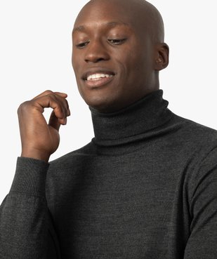 Pull homme à col roulé 100% laine mérinos vue2 - GEMO (HOMME) - GEMO