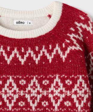 Pull jacquard en maille extensible garçon vue2 - GEMO (ENFANT) - GEMO