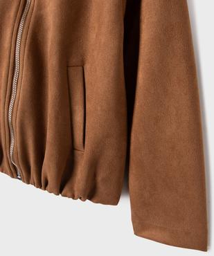 Veste zippée en suédine fille vue3 - GEMO (ENFANT) - GEMO