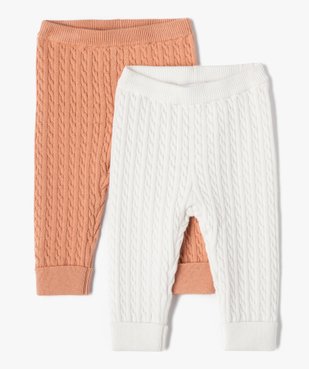 Pantalon bébé en maille torsadée (lot de 2) vue1 - GEMO(BB COUCHE) - GEMO