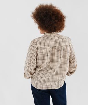 Blouse à carreaux finitions froncées femme grande taille vue3 - GEMO 4G GT - GEMO