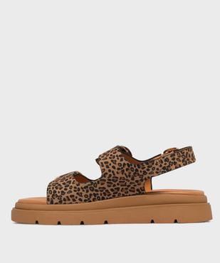 Sandales plateformes imprimé léopard femme  vue3 - 5 MILES - GEMO