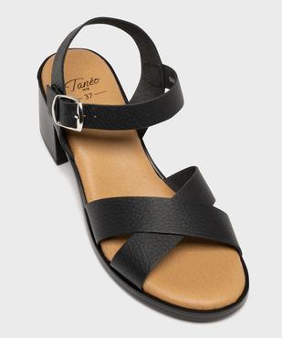 Sandales à talon et larges brides en cuir femme - Tanéo vue5 - TANEO - GEMO