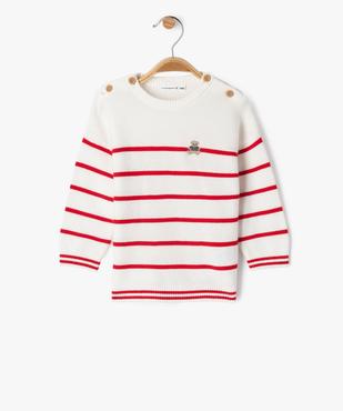 Pull rayé en fine maille bébé garçon - LuluCastagnette vue2 - LULUCASTAGNETTE - GEMO